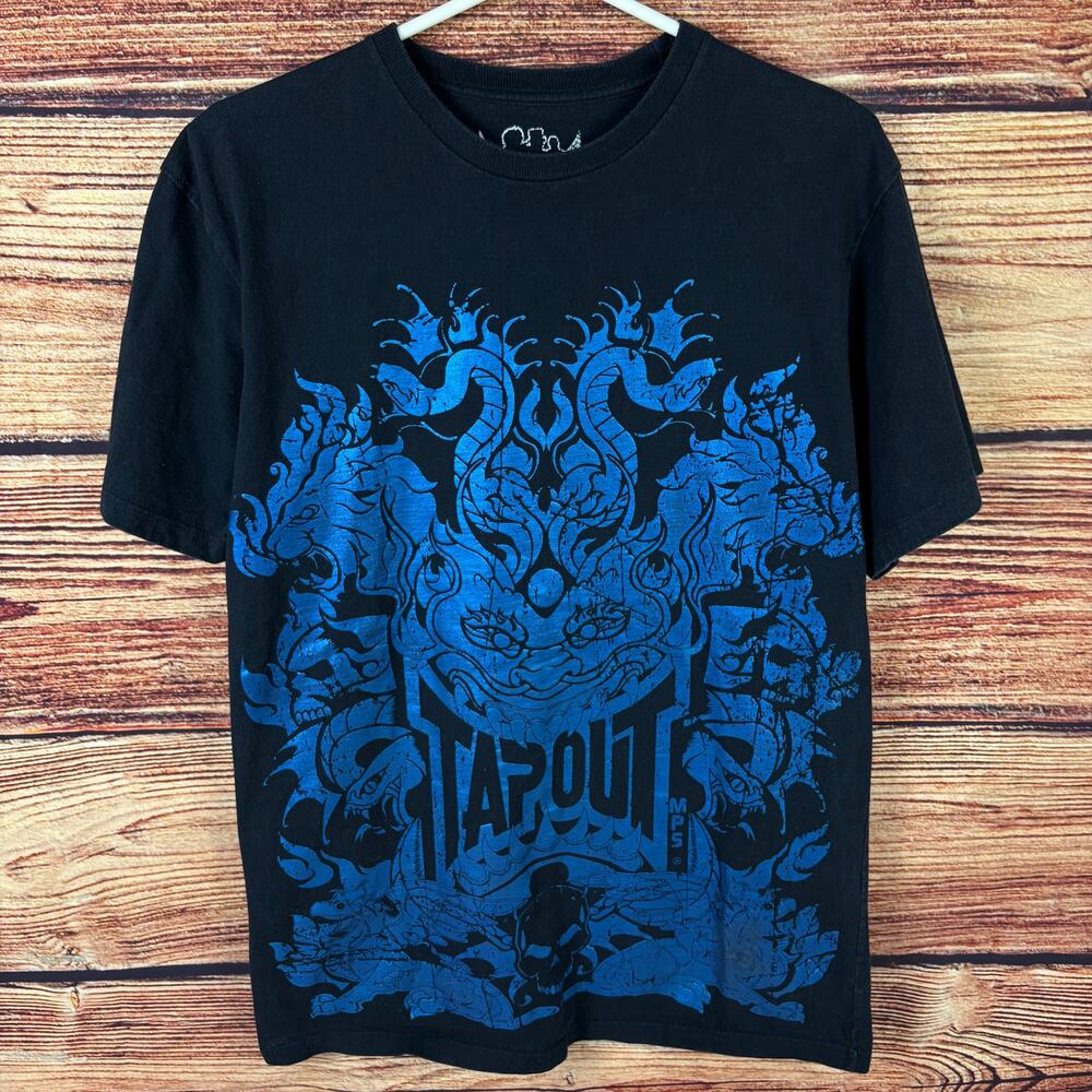 Vintage Y2k Tapout MMA Fighting Dragons & Skulls T-shirt
